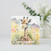 Happy Birthday Giraffe Flat Card (Stehend Vorderseite)