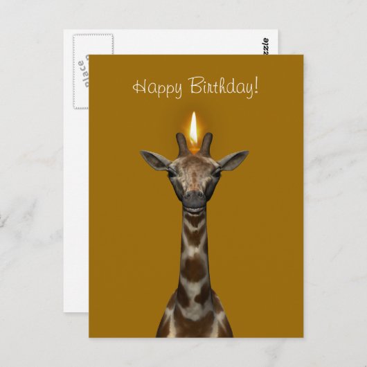Happy Birthday Giraffe Postkarte (Vorne/Hinten)