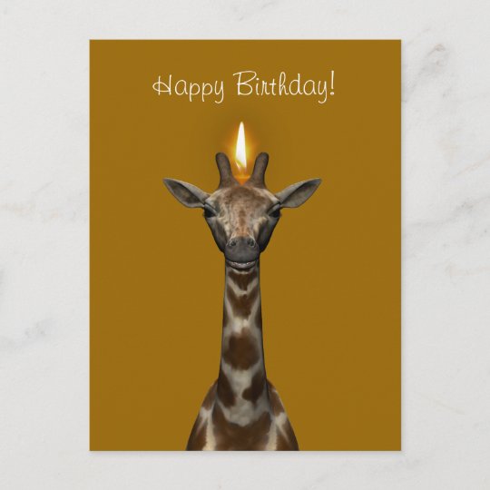 Happy Birthday Giraffe Postkarte Zazzle De