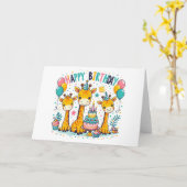 Happy Birthday Giraffen Karte (Gelbe Blume)