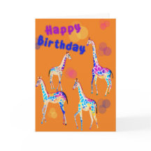 Happy Birthday Giraffen Kinder geklappt Einladung