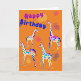 Happy Birthday Giraffen Kinder geklappt Einladung