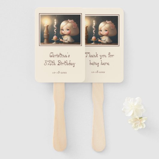 Happy Birthday Girl 01 Fächer (Vorne und Hinten)