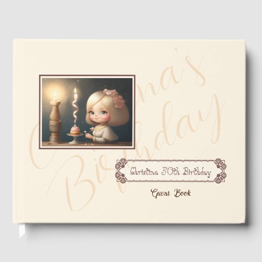 Happy Birthday Girl 01 Gästebuch (Vorderseite)