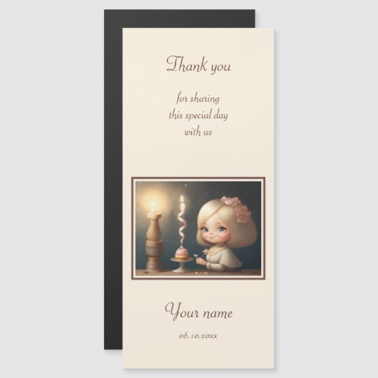 Happy Birthday Girl 01 Magneteinladung (Vorne/Hinten)