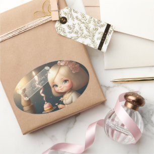 Happy Birthday Girl 01 Ovaler Aufkleber