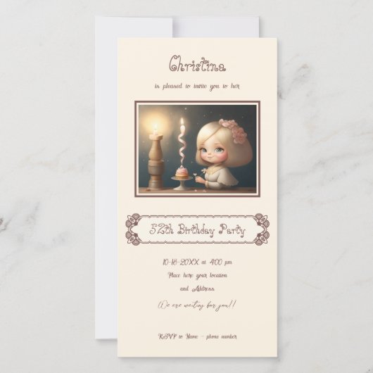 Happy Birthday Girl 01 Save The Date (Vorderseite)