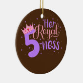 Happy Birthday Girl 5. Party Ihre königliche Freun Keramik Ornament (Rechts)