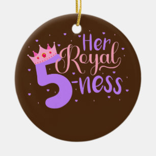 Happy Birthday Girl 5. Party Ihre königliche Freun Keramik Ornament