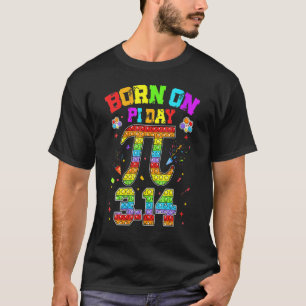 Happy Birthday Girl Boy Math Geek Pi Day Kinder 3 T-Shirt