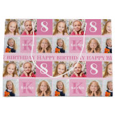 Happy Birthday Girl Hübsch Pink Foto Collage Große Geschenktüte (Vorderseite)