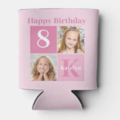 Happy Birthday Girl Niedlich Custom Foto Pink Part Dosenkühler (Vorderseite)