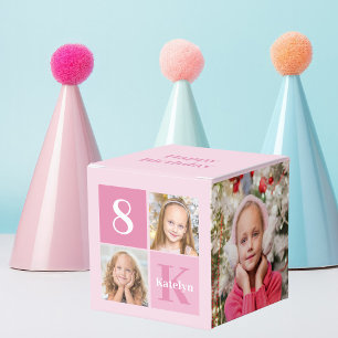 Happy Birthday Girl Niedlich Custom Foto Pink Part Geschenkschachtel