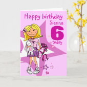 Happy Birthday Girl personalise age card Karte (Gelbe Blume)