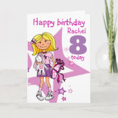 Happy Birthday Girl personalisieren Alterskarte Karte (Vorderseite)