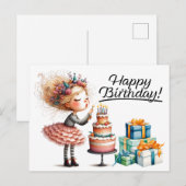 Happy Birthday Girl Postcard Postkarte (Vorne/Hinten)