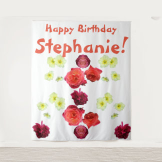 Happy Birthday Girl Stephanie Dame Wandteppich