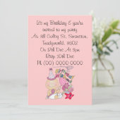 Happy Birthday Girl wünscht 1 Jahr alt Einladung (Stehend Vorderseite)