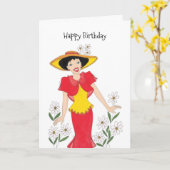 Happy Birthday Girlfriend Card Karte (Gelbe Blume)