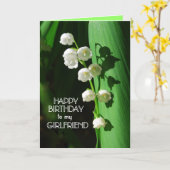 Happy Birthday Girlfriend Lily of the Valley Karte (Gelbe Blume)