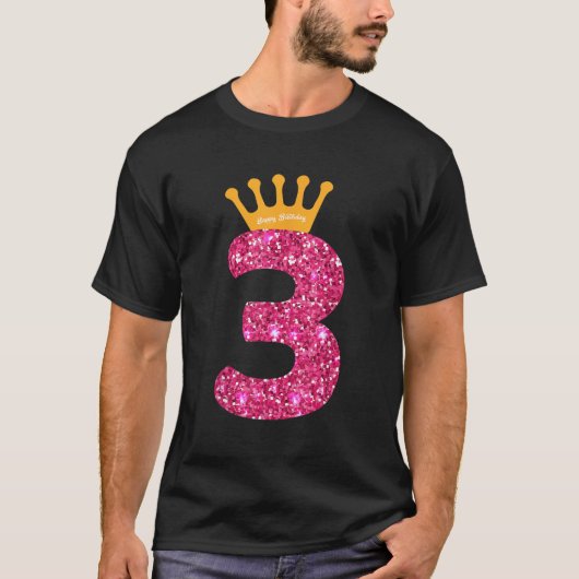 Happy Birthday Girls 3rd Party 3 Years Old Bday T-Shirt (Vorderseite)