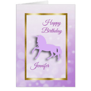 Happy Birthday Girl's Unicorn Personalisiert Card