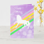 Happy Birthday Girl's Unicorn Personalisiert Card Karte (Gelbe Blume)