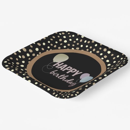 Happy Birthday Girly Pappteller (Gewinkelt)