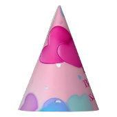 Happy Birthday Girly Pink Hearts Partyhütchen (Links)