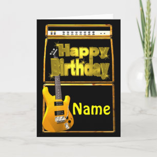 Happy Birthday Gitarren mit dem Zusatz Name Karte