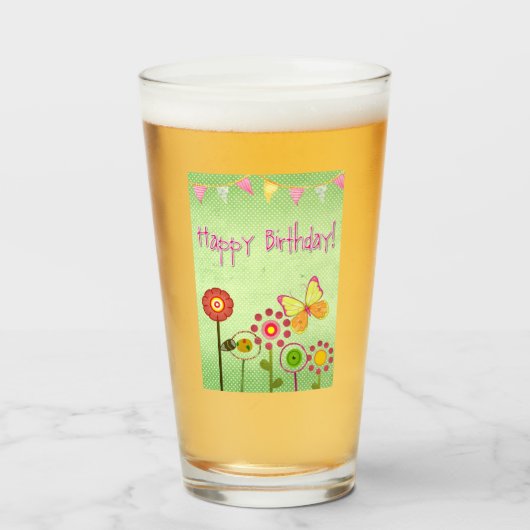 Happy Birthday Glas (Vorne (Gefüllt))