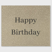 Happy Birthday Glittery Gold Black Golden Sparkle Geschenkpapier (Flach)