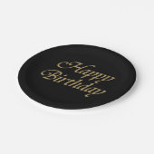 Happy Birthday Glitzer Gold Modern Pappteller (Schrägansicht)