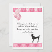 Happy Birthday Glitzer Pink Heart Eiffel Tower Dog (Rückseite)