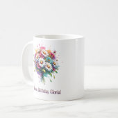 Happy Birthday Gloria Kaffeetasse (Vorderseite Links)