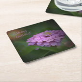 Happy Birthday Glows Zinnia Paper Untersetzer (angewinkelt)