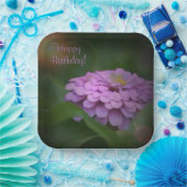 Happy Birthday Glows Zinnia Pappteller (Party)