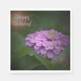 Happy Birthday Glows Zinnia Serviette