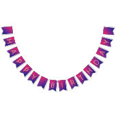 Happy Birthday Glühende Neon Lights on Gradient Wimpelkette (Alle)