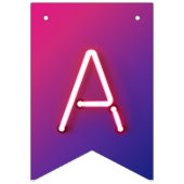 Happy Birthday Glühende Neon Lights on Gradient Wimpelkette (Dritte Fahne)