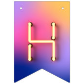 Happy Birthday Glühende Neon Lights Rainbow Blend Wimpelkette (Zweite Fahne)