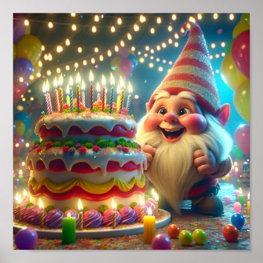 Happy Birthday Gnome Poster (Vorne)