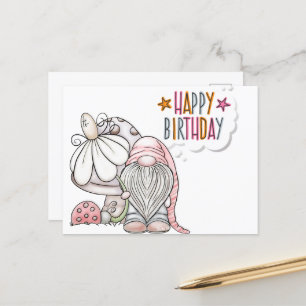 Happy Birthday Gnome Postkarte