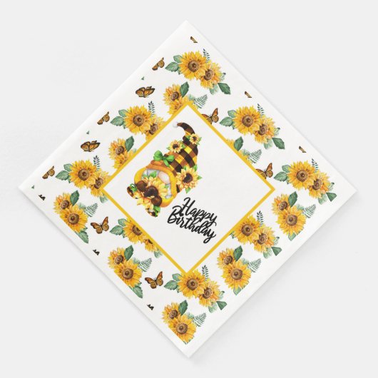 Happy Birthday Gnome Serviette (Ecke)