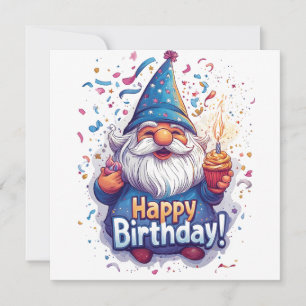 Happy Birthday Gnome: Whimsical Birthday Design Feiertagskarte