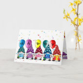 Happy Birthday Gnomes Karte (Gelbe Blume)