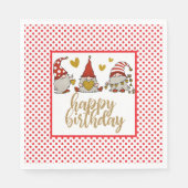 Happy Birthday Gnomes Serviette (Vorderseite)