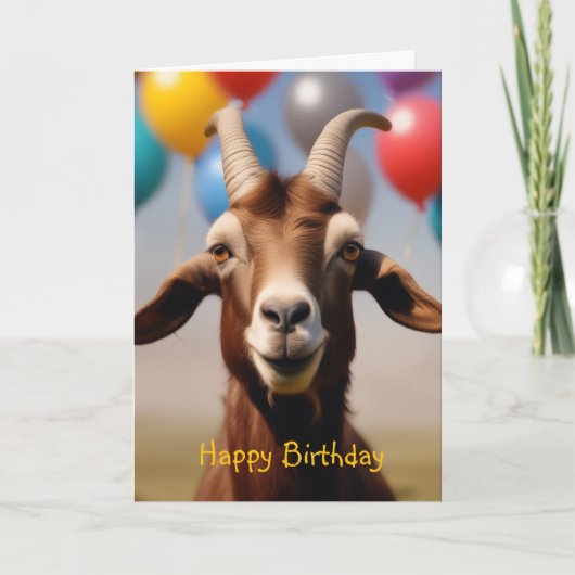 Happy Birthday Goat Card Karte (Vorderseite)