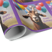 Happy Birthday Goat Geschenkpapier (Rolleneckpunkt)