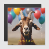 Happy Birthday Goat Magnetic Card Magnetkarte (Vorne/Hinten)